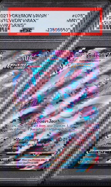 2021 Pokemon Sword and Shield Evolving Skies Sylveon Vmax #75 /203 PSA 9
