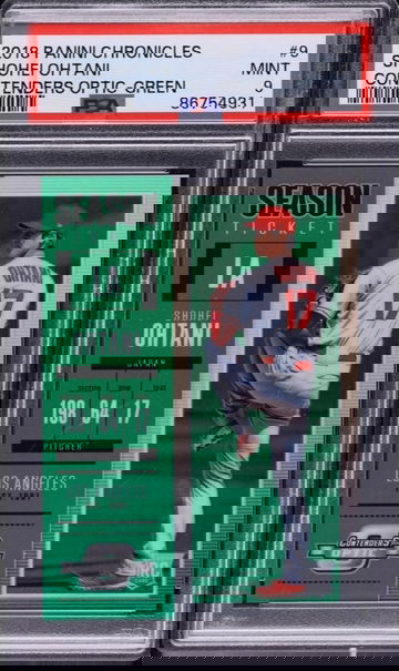 2018 Panini Chronicles Contenders Optic Green Shohei Ohtani ROOKIE /50 #9 PSA 9