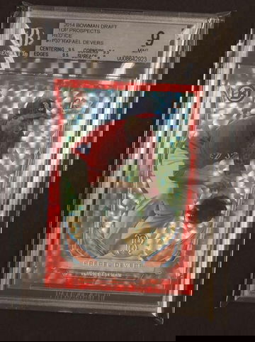 2014 Bowman Draft Top Prospects Red Ice Rafael Devers #TP-37 /150 BGS 9