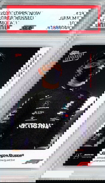 2020 TOPPS NOW FORMULA 1 GEORGE RUSSELL #19 ROOKIE RC PSA 10 GEM MT