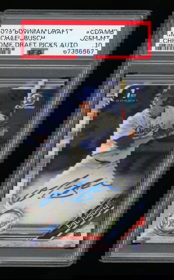 2019 Bowman Chrome MICHAEL BUSCH Auto RC PSA 10 Autograph Chicago Cubs