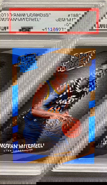 DONOVAN MITCHELL 2017 DONRUSS RATED ROOKIE PSA 10 GEM MINT 
