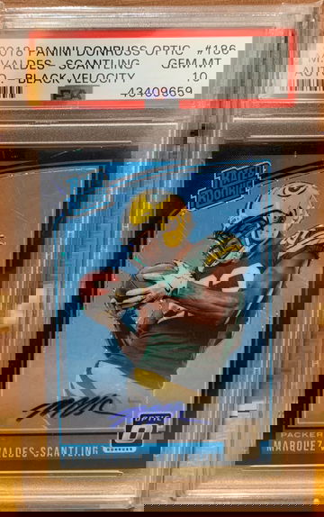 2018 Panini Donruss Optic Marquez Valdes-Scantling Auto PSA 10 1/1 GEM