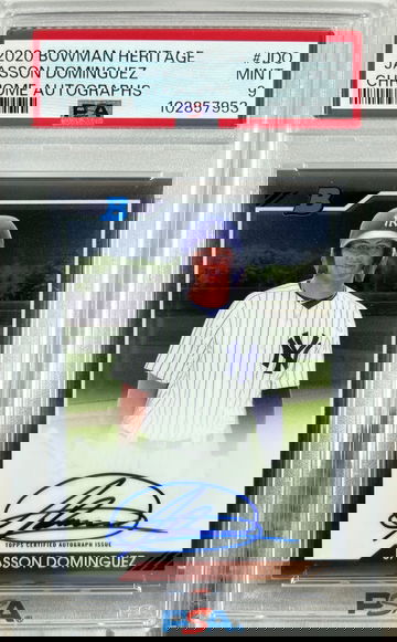 2020 Bowman Heritage Jasson Dominguez #92PA-JDO Chrome Auto PSA 9 | Yankees