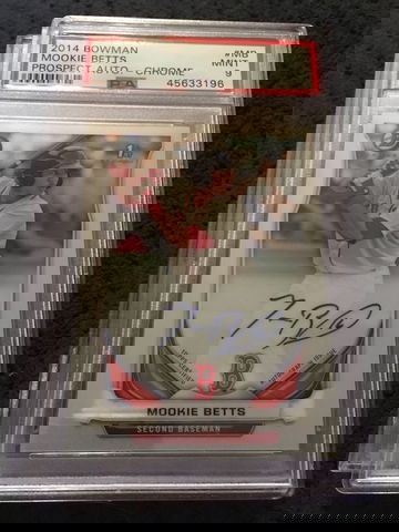 Mookie Betts 2014 Bowman Chrome autos PSA 9 autograph