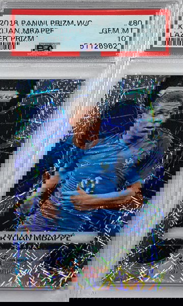 2018 Prizm World Cup KYLIAN MBAPPE Silver Lazer #80 PSA 10 Rookie