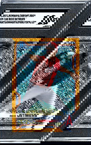 2021 Bowman Chrome Prospects BCP-155 Reid Detmers Orange Shimmer Refractor 4/25 SGC 10!