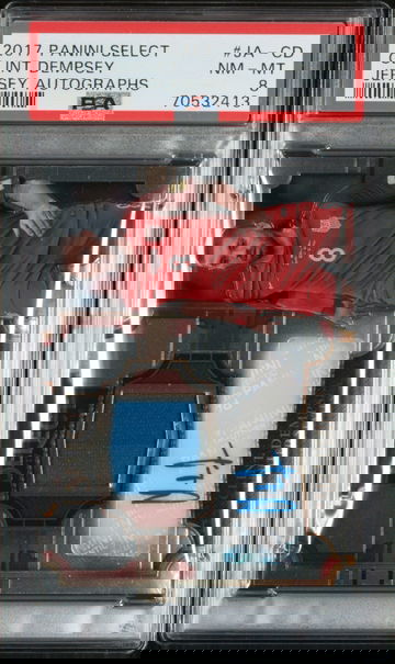 2017 Panini Select Jersey Autographs Clint Dempsey #JA-CD Patch Auto /100 PSA 8