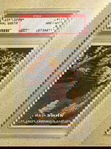 1957 Topps #111 Hal Smith PSA 8 NM-MT CARDINALS 