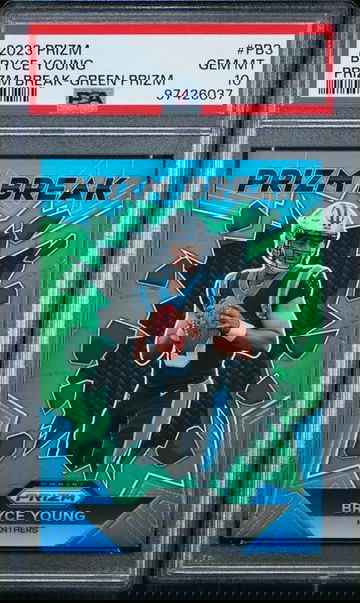 Bryce Young RC 2023 Panini PrizmBreak Green PSA 10 Carolina Panthers #PB3 GEM MINT