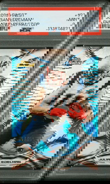 JULIAN EDELMAN 2015 Topps Finest Diamond Refractor PSA 9 POP 2 # 07/60 PATRIOTS