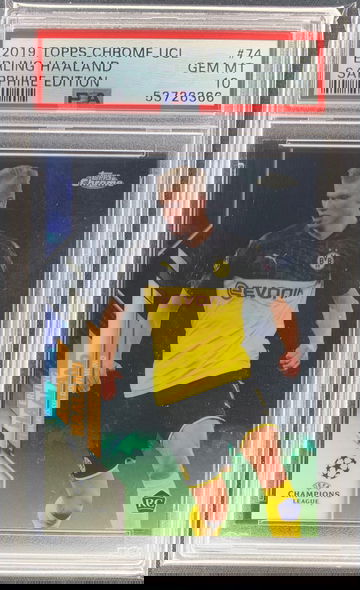 2019 Topps Chrome UCL Sapphire Haaland PSA 10