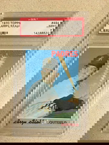 1970 Topps #494 Larry Stahl PSA 9 MINT PADRES 