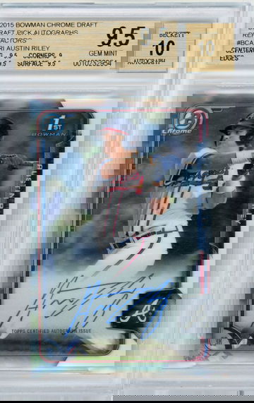 2015 Bowman Chrome Refractor Austin Riley Auto BGS 9.5