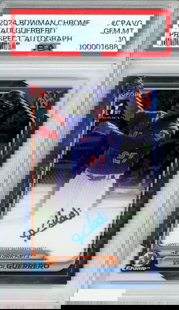 2024 BOWMAN CHROME PROSPECT AUTOGRAPHS VLADI GUERRERO #CPAVG 1ST RC PSA 10