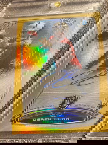 2014 Bowman Chrome Derek Carr Rookie Gold Refractor Auto #19/50 