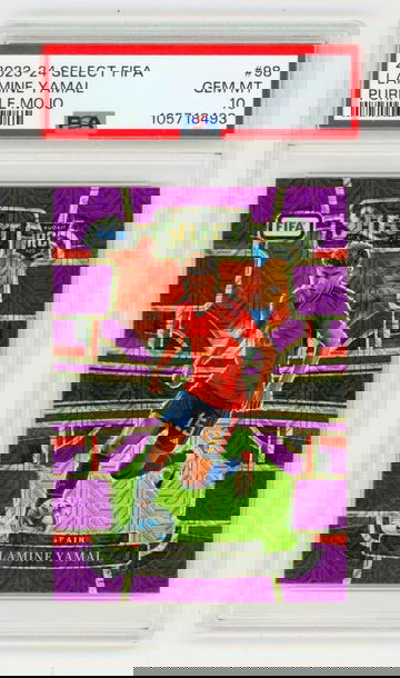 Lamine Yamal 2023-24 Panini Select Prizm Purple Mojo RC PSA 10 Gem Mint