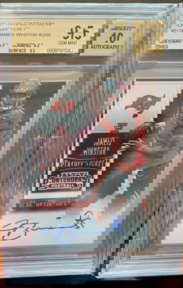 Jameis Winston 2015 Contenders Playoff Ticket Variation SSP Auto /30 BGS 9.5