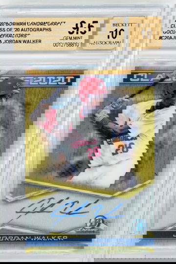 2020 Bowman Chrome Draft Jordan Walker Auto Gold Refractor Class of 20 BGS 9.5 GEM MINT 10 Autograph