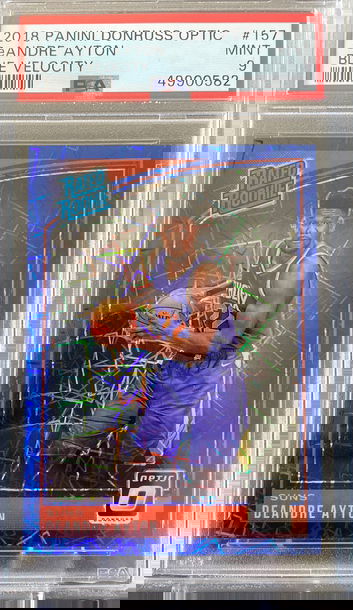 2018 panini optic deandre ayton blue velocity refractor psa 9