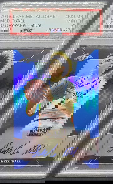 LaMelo Ball 2018 Leaf Metal Draft Auto PSA 9 Blue 05/50