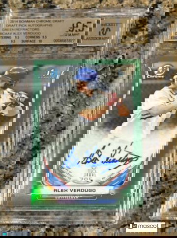 2014 Bowman Chrome Draft 1st Alex Verdugo Green Auto /99 BGS 9.5 w/ 10 TRUE GEM+