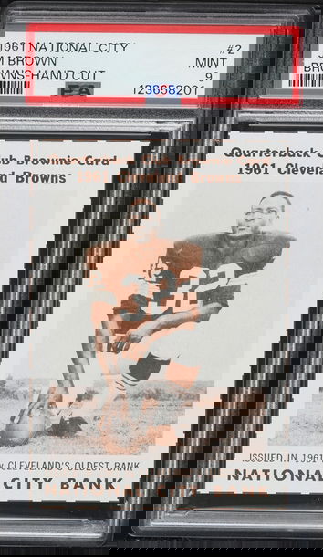 RARE 1961 National City Browns Jim Brown PSA 9 Mint & Centered - Highest Graded