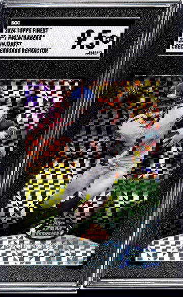 2024 Topps Finest #TF-7 Malik Nabers Team Finest Checkerboard Refractor SGC 9.5