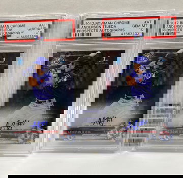 Lot of 2 Anderson Tejada 2017 Bowman Chrome Auto PSA 10