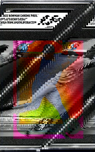 2022 Bowman Chrome Oscar Colas 1st Fuchsia/Pink Vapor Refractor number 72/199