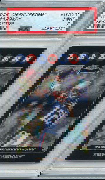 TOM BRADY 2008 TOPPS CHROME XFRACTOR #TC121 PSA 9 PATRIOTS