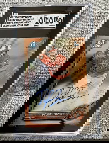 Dylan Beavers 2023 Bowman Chrome Auto /25 Orange Refractor SGC 10 Gem Mint