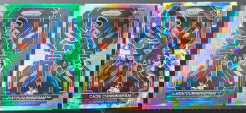 2021 Silver Prizm Cade Cunningham Rookie NM & Green Wave & Cracked Ice LOT