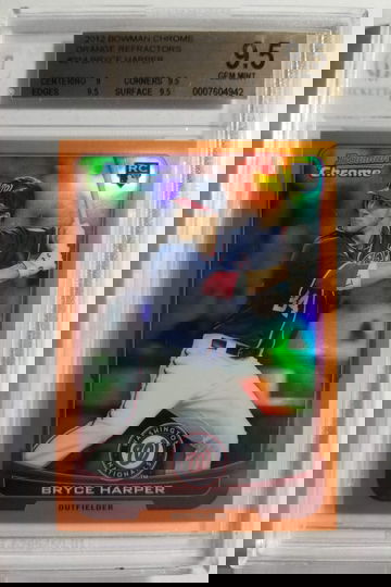 2012 Bowman Chrome Orange Refractor Bryce Harper RC #214 BGS 9.5 #d 24/25