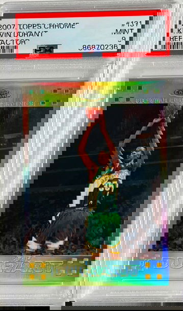 Kevin Durant Rookie 2007 Topps Chrome Refractor #/1499 PSA 9