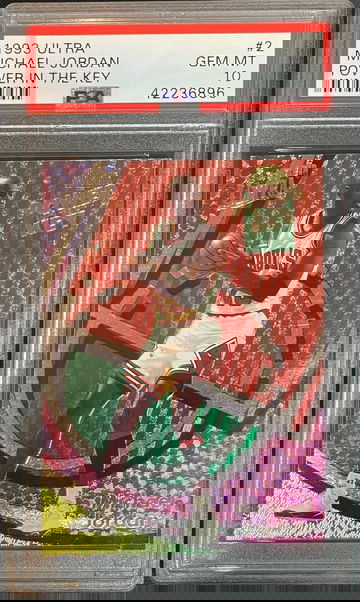 PSA 10 1993 FLEER ULTRA POWER IN THE KEY MICHAEL JORDAN FOIL CHICAGO BULLS INSERT #2