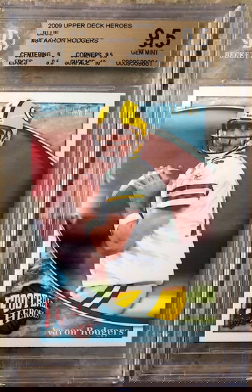 2009 Aaron Rodgers Upper Deck Heros Blue 12/99 JERSEY NUMBER