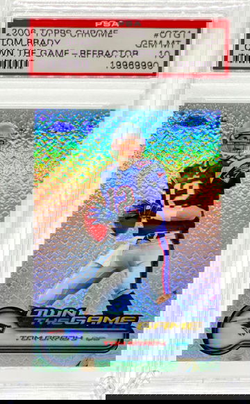 2006 TOPPS CHROME OWN THE GAME REFRACTOR TOM BRADY #OTG1 PSA 10 GEM MINT #ed /100