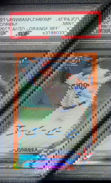 2021 Bowman Chrome JC Correa Orange Refractor Auto #17/25 PSA 9 Mint