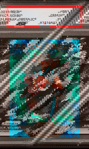 2023 PANINI PRIZM PRIZM BREAK BRYCE YOUNG GREEN ICE #PB3 RC ROOKIE PSA 10