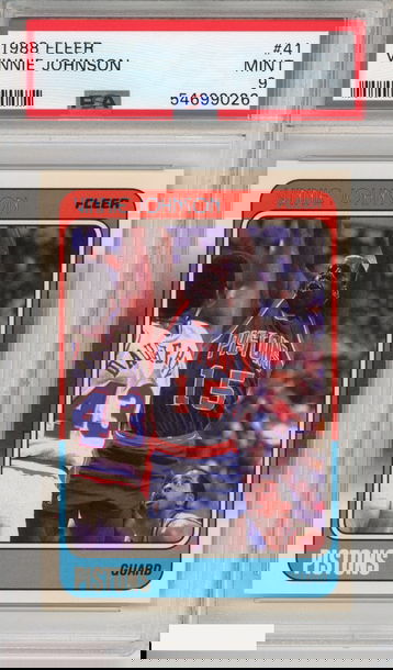 1988 FLEER VINNIE JOHNSON #41 DETROIT PISTONS PSA 9 MINT