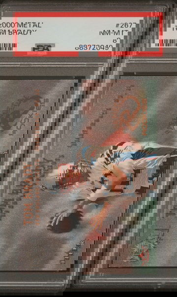 2000 Metal Tom Brady #267 Rookie PSA 8