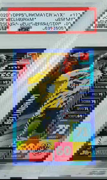 2020 Topps Chrome Jude Bellingham Blue Refractor