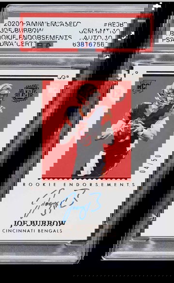 2020 Joe Burrow rookie endorsements psa10 POP3!