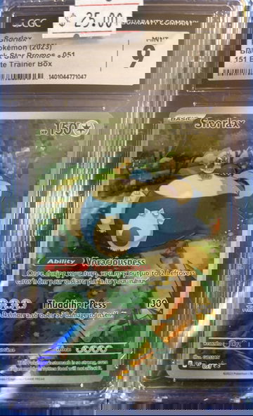 2023 Pokémon Snorlax 151 ETB Black Star Promo 051 CGC 9 Mint