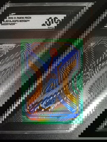 2020-21 Panini prizm #268 James Wiseman RC green SGC 10