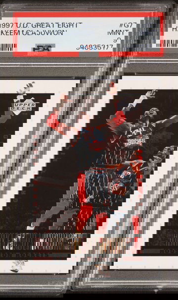 1997 UPPER DECK HAKEEM OLAJUWON GREAT EIGHT #G7 PSA 9 BK.A1.23