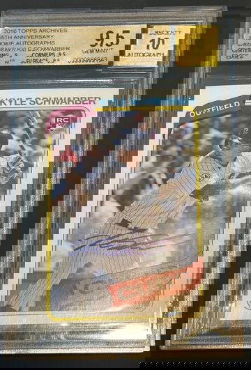 2016 Kyle Schwarber Topps Archives 65th Anniversary Auto RC BGS 9.5/10