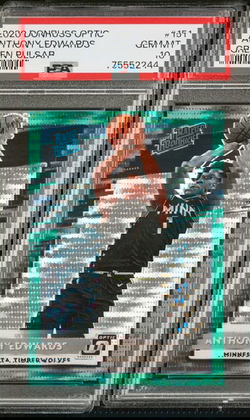 2020 Donruss Optic Rated Rookie Green Pulsar Anthony Edwards #151 PSA 10