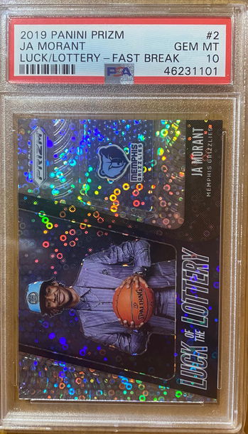 2019 Panini Prizm Ja Morant Luck/Lottery - Fast Break PSA 10